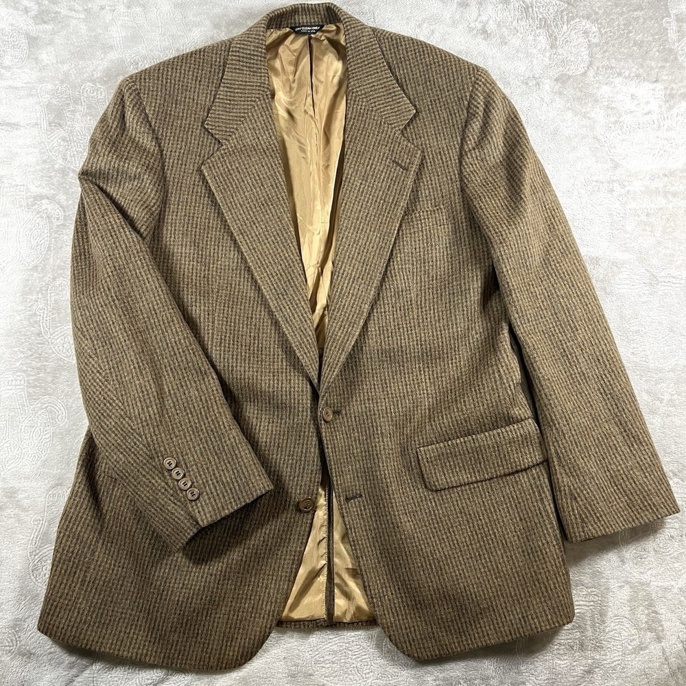 Bill Blass Brown Camel Hair Men's Blazer Size 46‎ Reg Men's Sport Coat Vintage